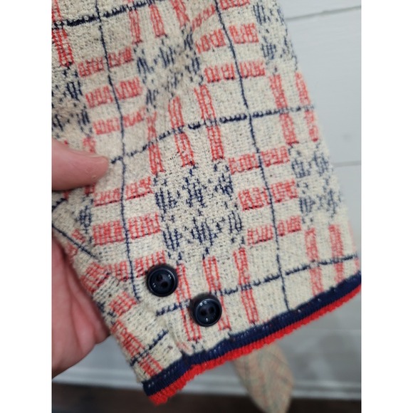 Vintage 1950s/60s Pierre Delaneau Martha West Wool Trench Coat Pockets Sz 16 - Picture 11 of 14